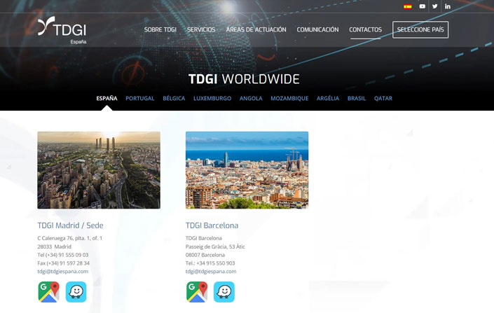 TDGI España - Novo website