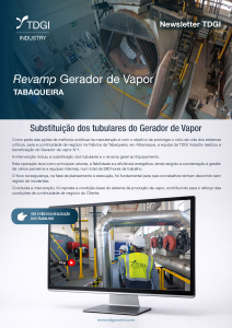 Newsletter TDGI_Projetos Industriais - Revamp Gerador de Vapor - Tabaqueira