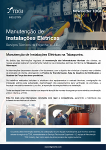 Newsletter_TDGI_STE_ IE - Manutenção Instalações Elétricas